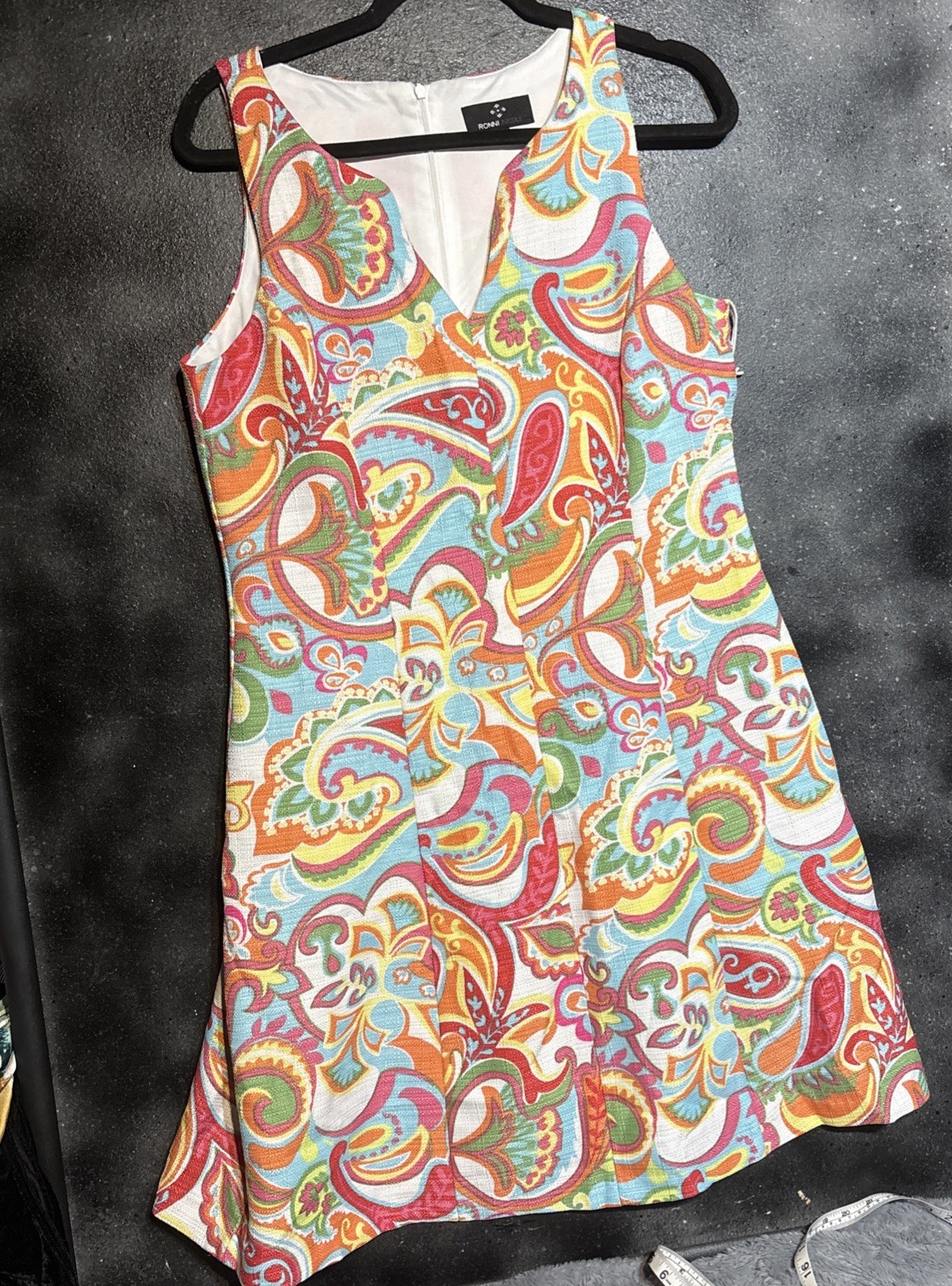 Ronni Nicole Abstract Multicolor Paisley Dress Size 14 Career Church Party Work