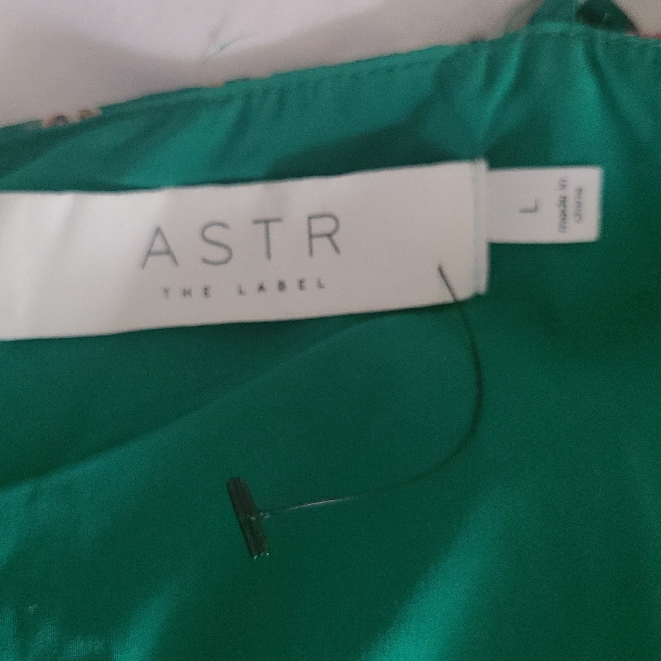 ASTR The Label Green Floral Ruffle Mini Dress Tie Strap Womens Large