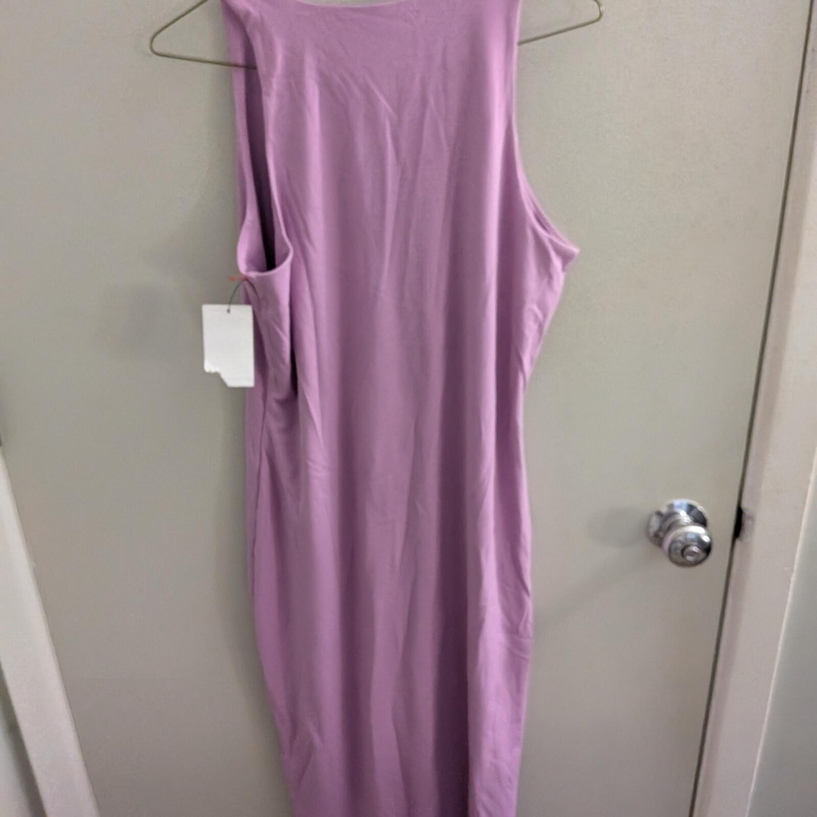Open Edit Pink Sleeveless Maxi Dress Nylon Spandex Blend Large Summer Clean Girl