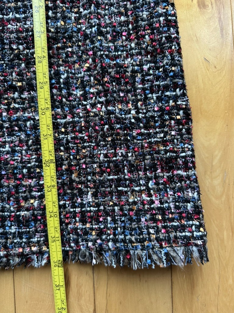 Talbots Womens Size 2 Multicolor Tweed Frayed Hem Sleeveless Sheath Dress VN1953