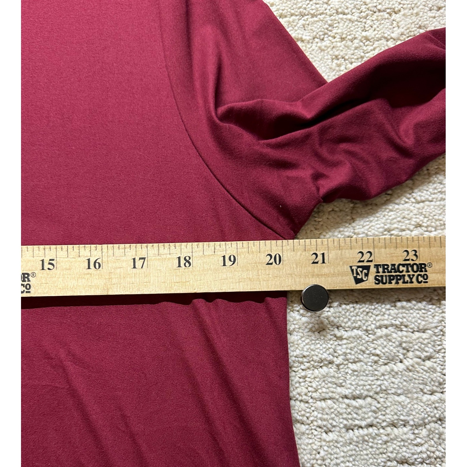 Womens Burgundy Swing Dress XL Long Sleeve A-Line Flowy Tunic NWT Soft Casual