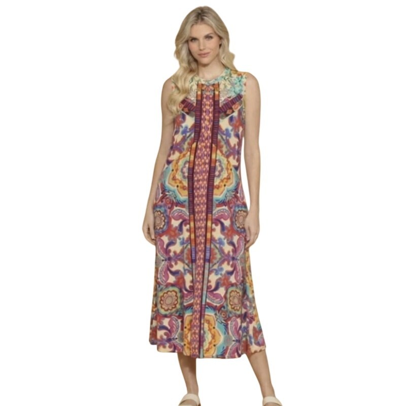 Johnny Was – The Janie Favorite Knit Tank Dress in Mcanna Scarf Print Small NWT