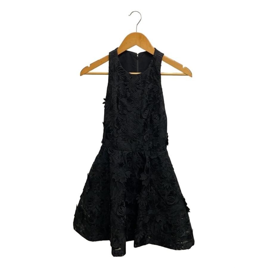 alice+olivia Black Sleeveless Nylon Solid Dress Womens Auth