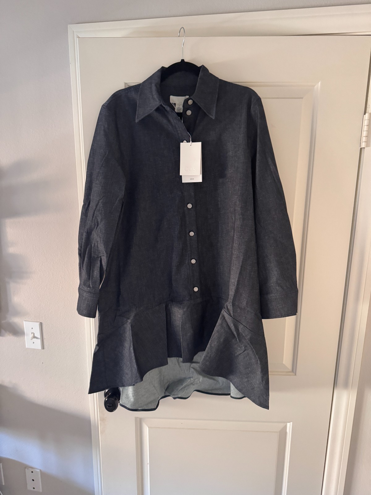cos denim flared shirt dress – size 2 – new with tag