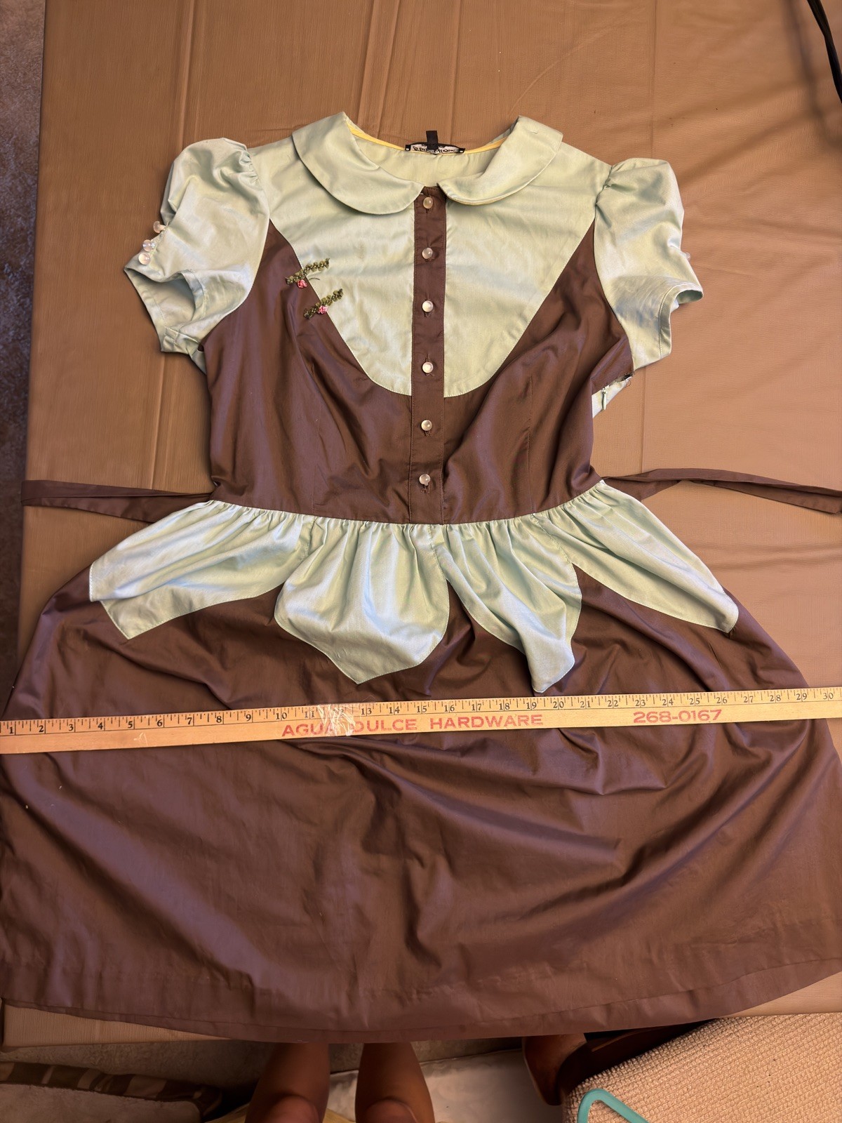 Vintage Betsey Johnson New York Dress Women’s 10 Brown Mint Green Mod Fairycore