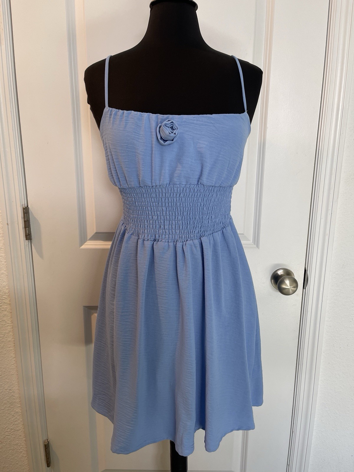 Pie In The Sky Blue Dress Women’s Spaghetti Adjustable Straps Size S