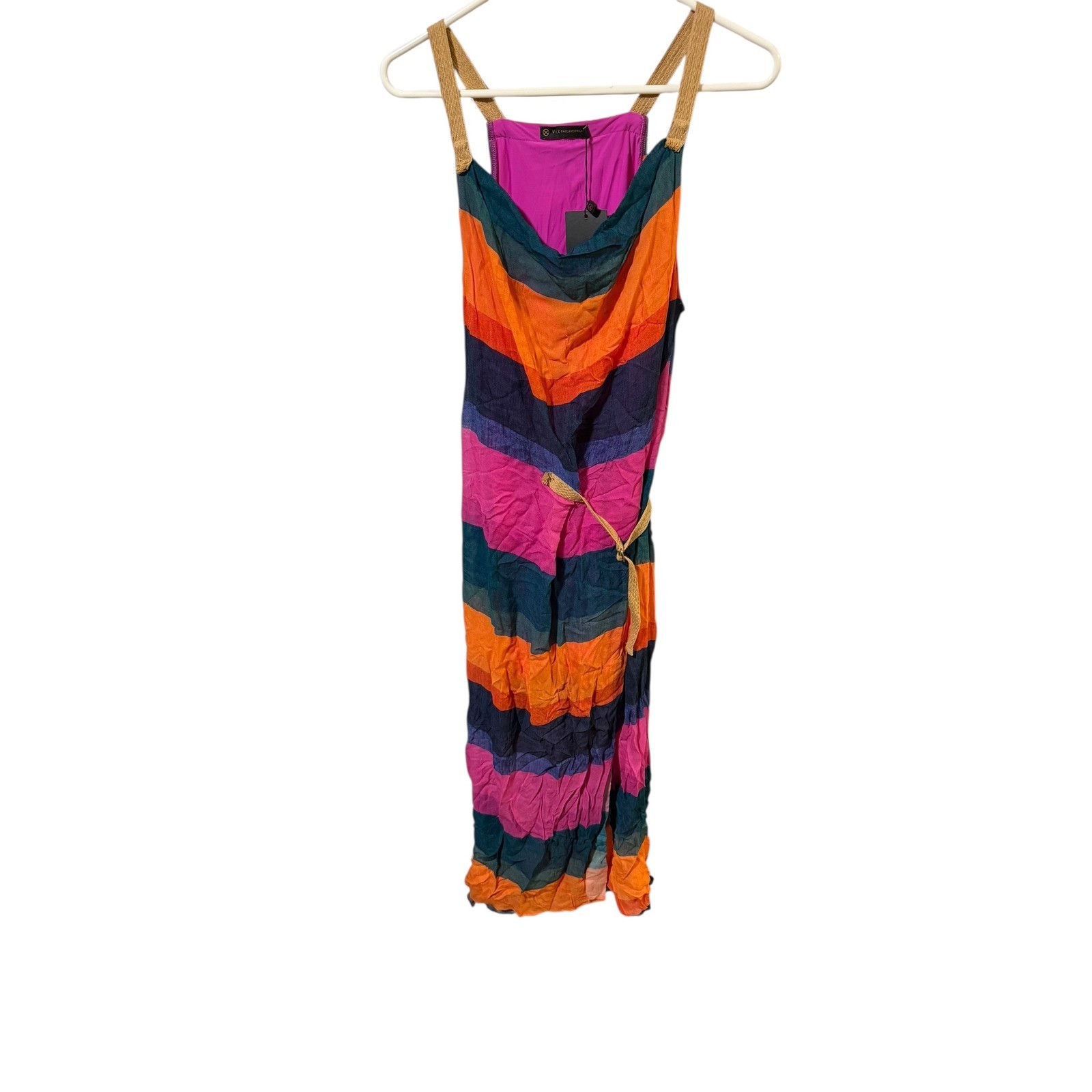VIX Paula Hermanny Size Large Maxi Dress Multi Stripe MSRP $188