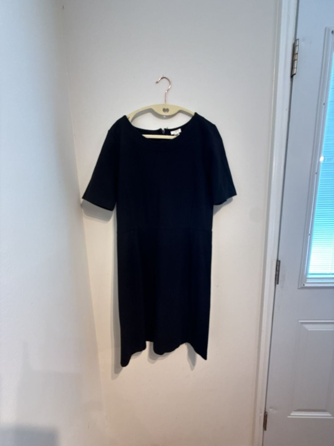 J.Crew Black Classic Elbow Sleeve Back Zip Dress