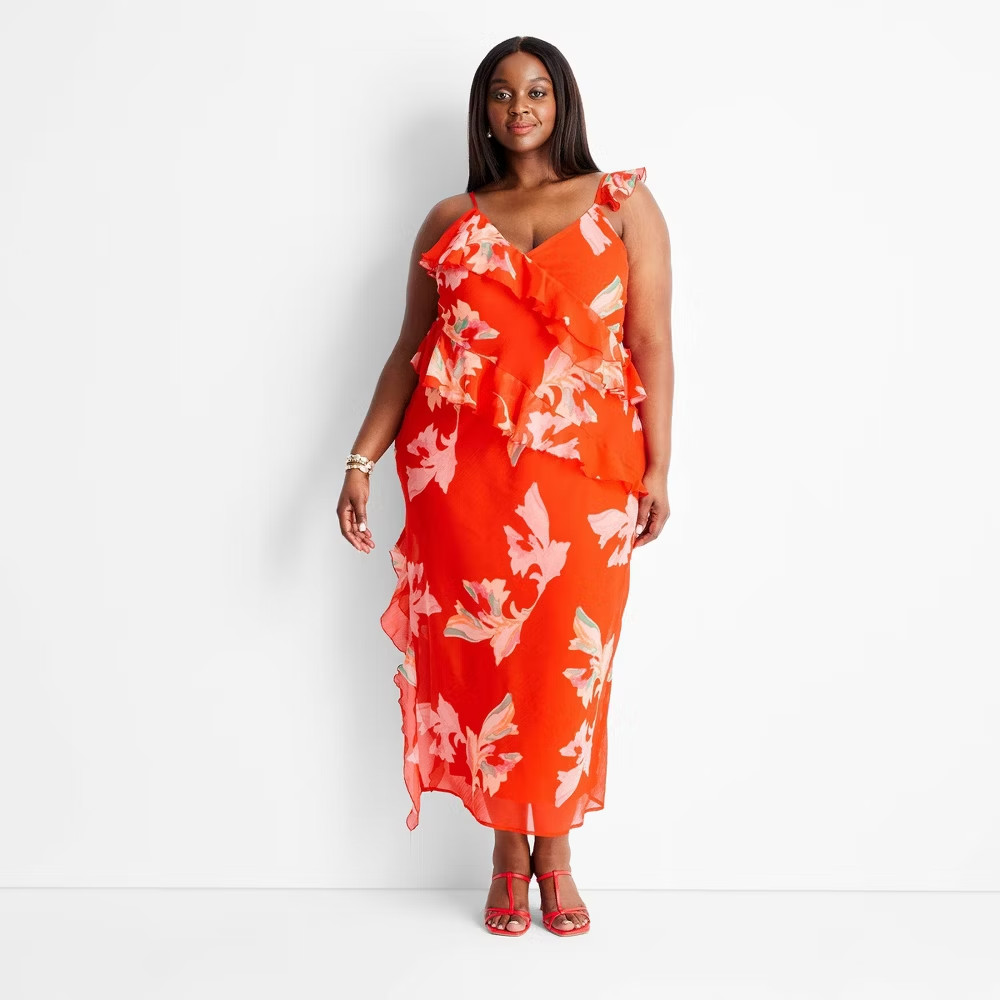 Future Collective with Jenee Naylor Women’s Ruffle Maxi Dress Size Small