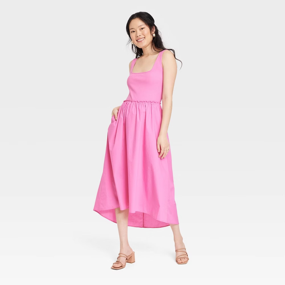 Women’s Asymmetrical Midi Ballet Dress – A New Day™ Large, Pink