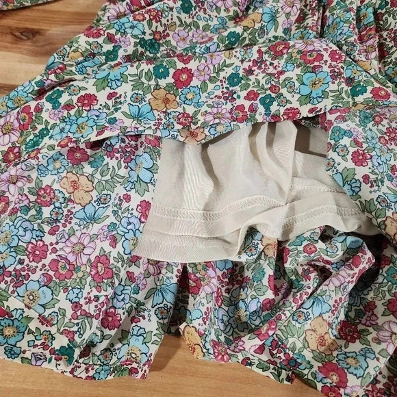 Entro Milkmaid Dress Sz Small Smocked Tiered Cottagecore Ditsy Floral