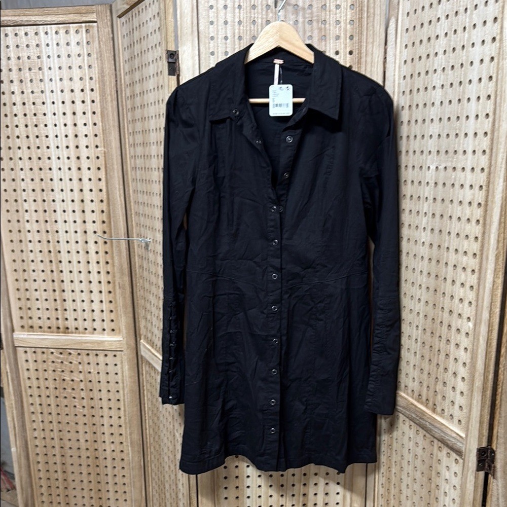 Free People Black Collared Dress