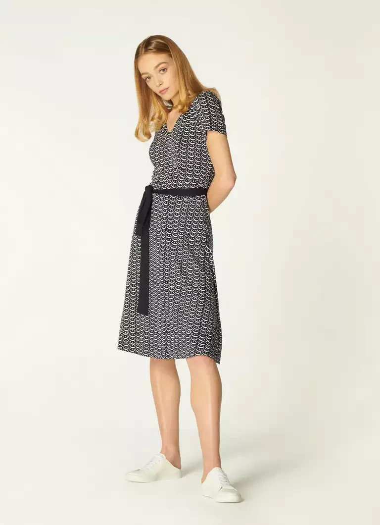 LK BENNETT ZOE CRESCENT PRINT JERSEY DRESS SIZE 12