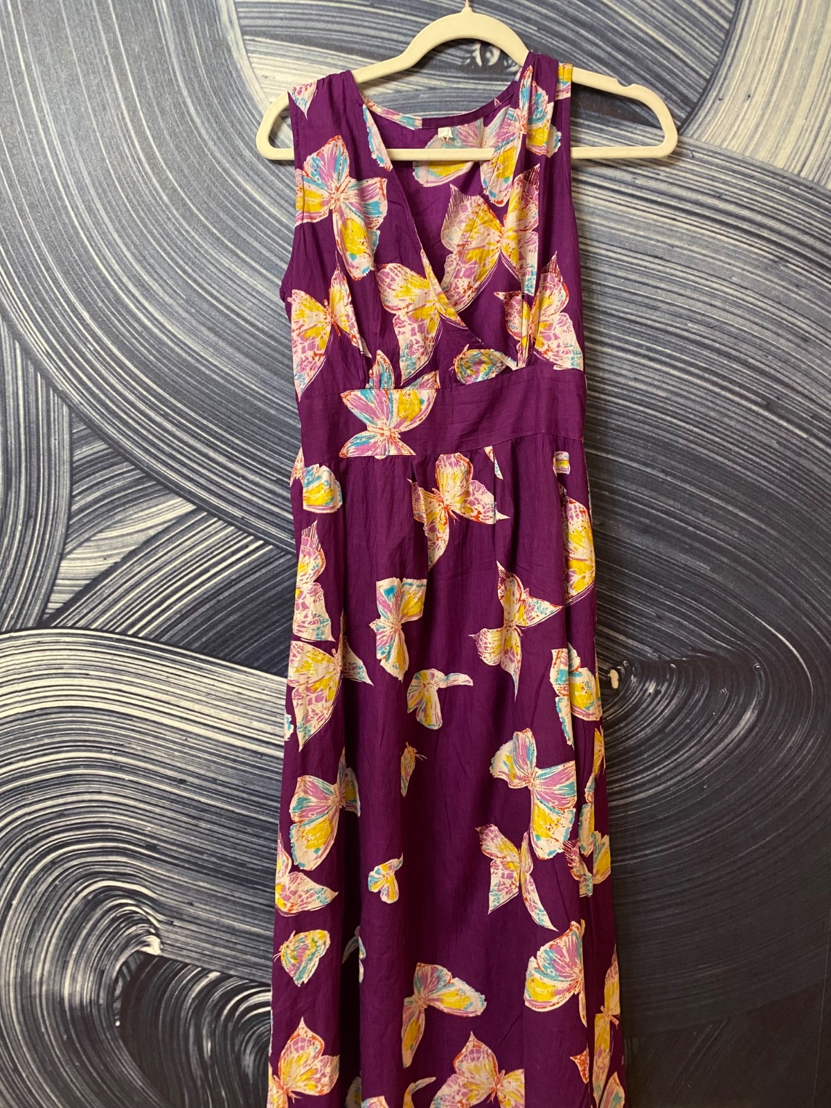 Purple, Butterfly, Maxi Dress, Size M