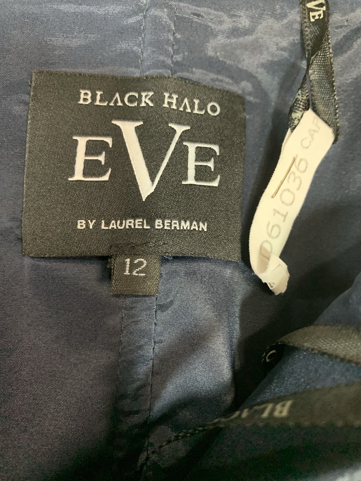 Black Halo Eve Strapless Colorblock Sheath Dress Knee Length Blue Black 12