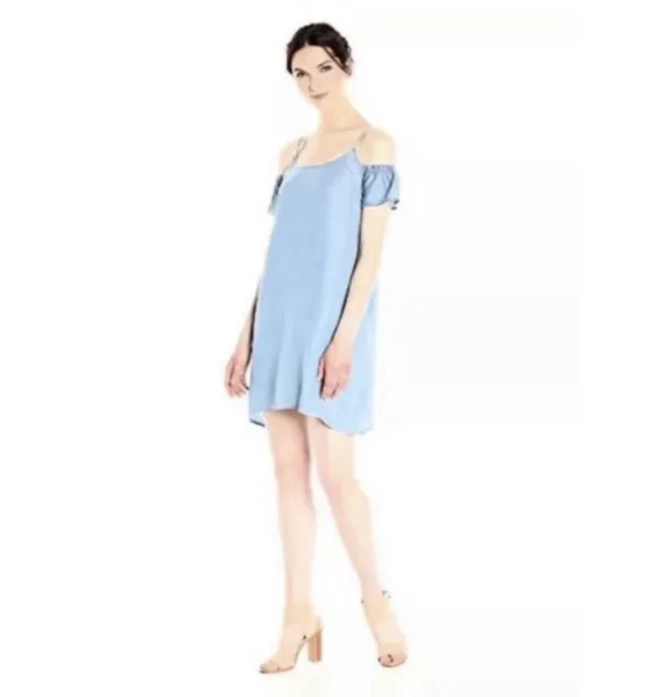Jessica Simpson Denim Chambray Cold Shoulder Dress Size Large