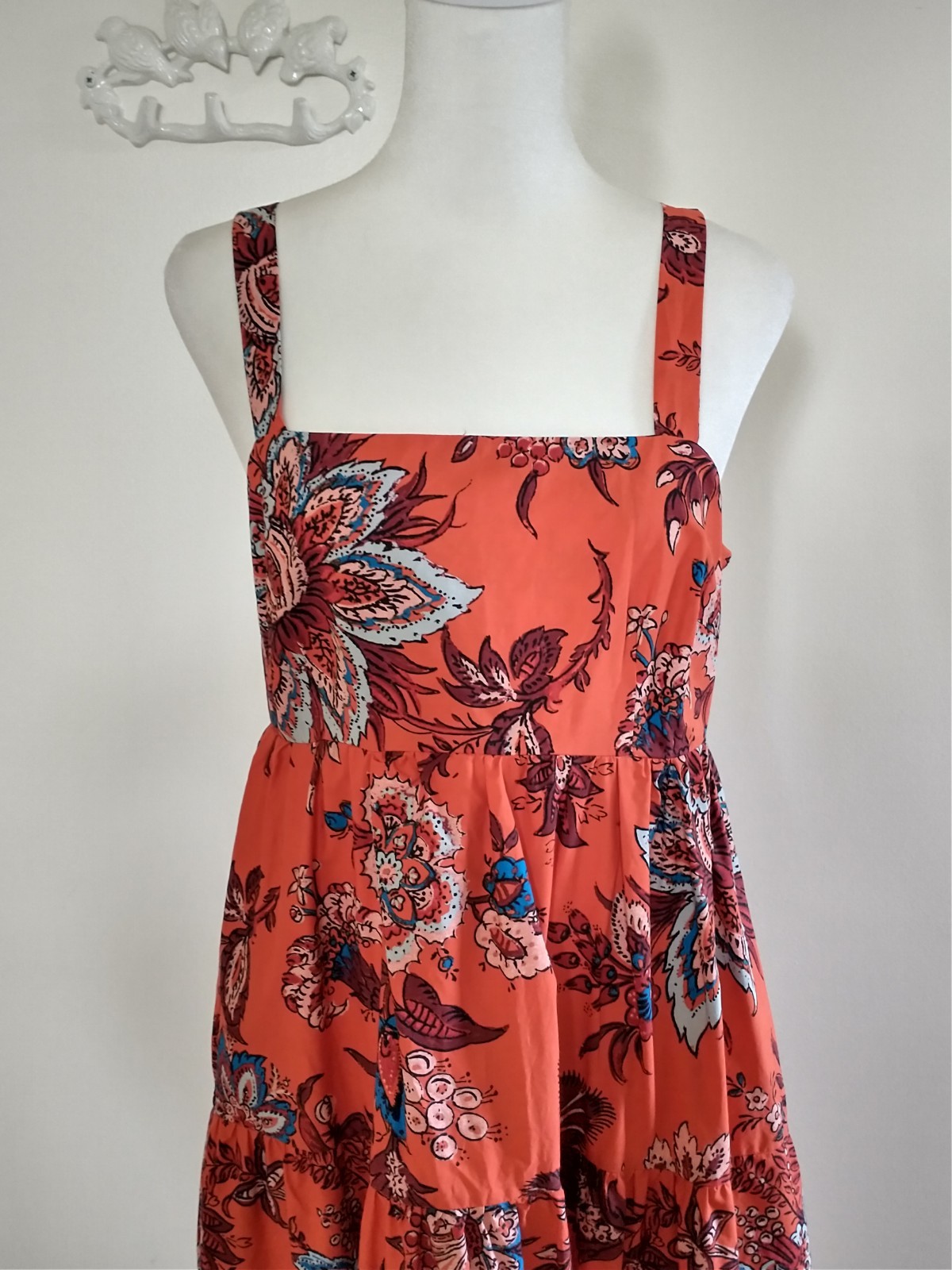 Rhode For Target Orange Boho Block Print Cotton Maxi Dress S