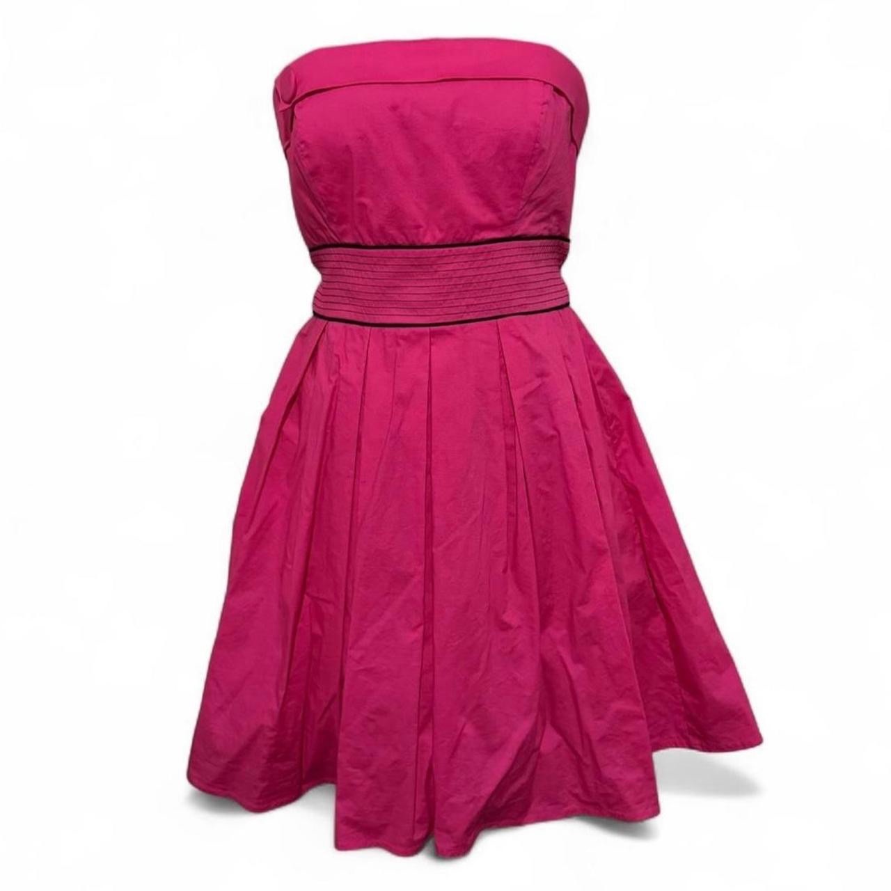 city triangles Retro 50s strapless pink a-line dress gathered tie waist