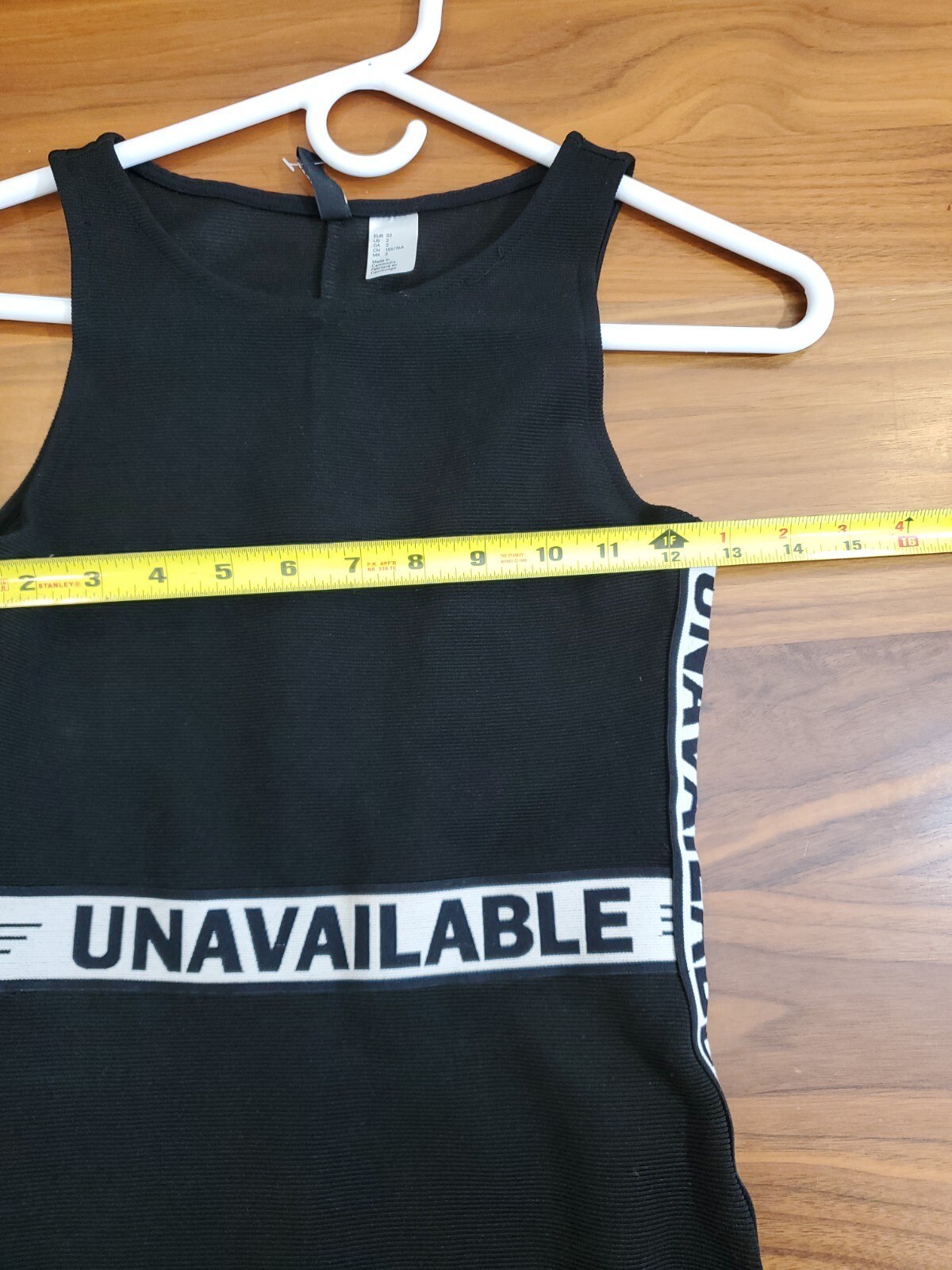 H&M Womens Size 2 Sleeveless Dress “UNAVAILABLE” Funny Costume Black Sezy LBD