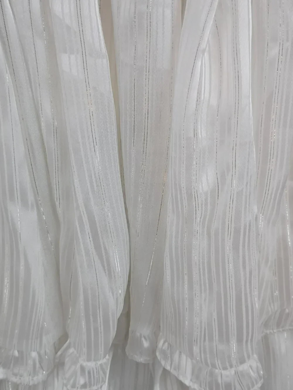 NWOT White Shimmer Tiered Ruffle Mini Dress | Size S | Boutique Style