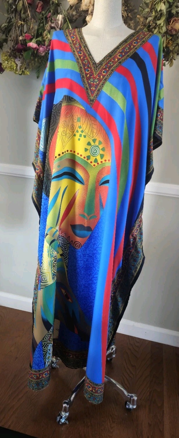 NWT Goddess Caftan With Graphic Design One Size