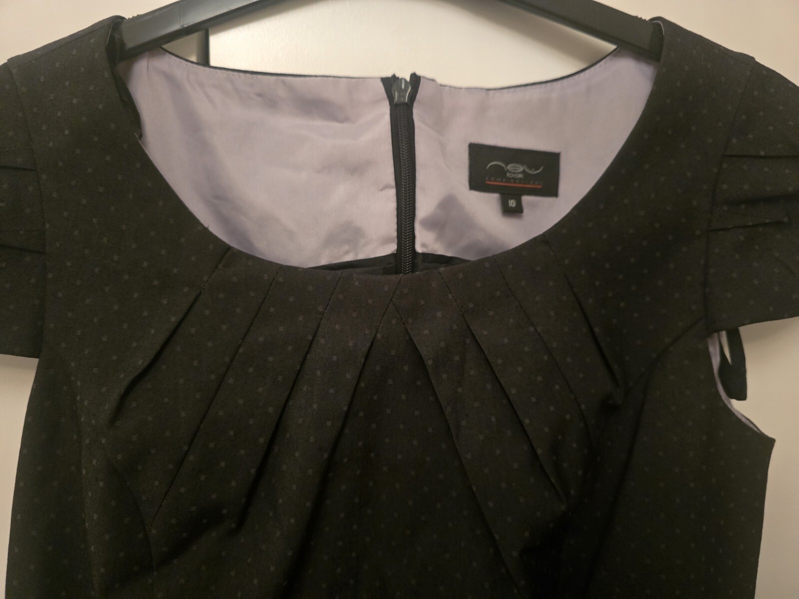 NEW LOOK WOMENS GREY BLACK FORMAL WORK PENCIL DRESS SIZE 10