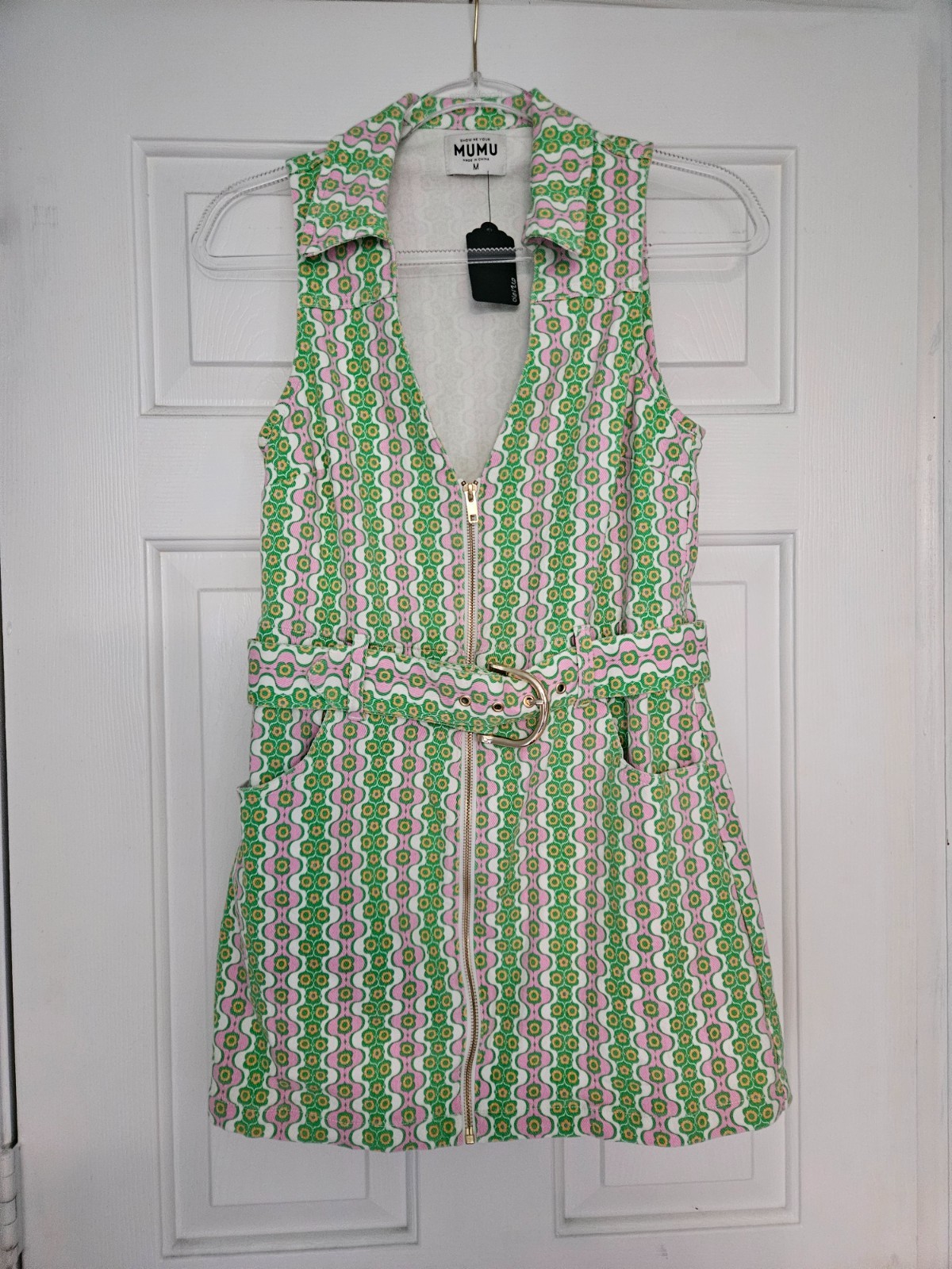 Show Me Your Mumu Oxford Tank Dress Medium atermelon Geo Mini Y2K Retro Revolve