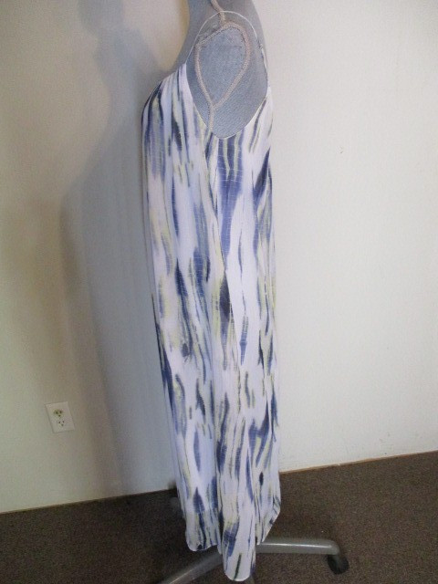 DKNY FAB! Tie Dye Crinkle Chiffon Lined Slip Tank Maxi Dress Size Small