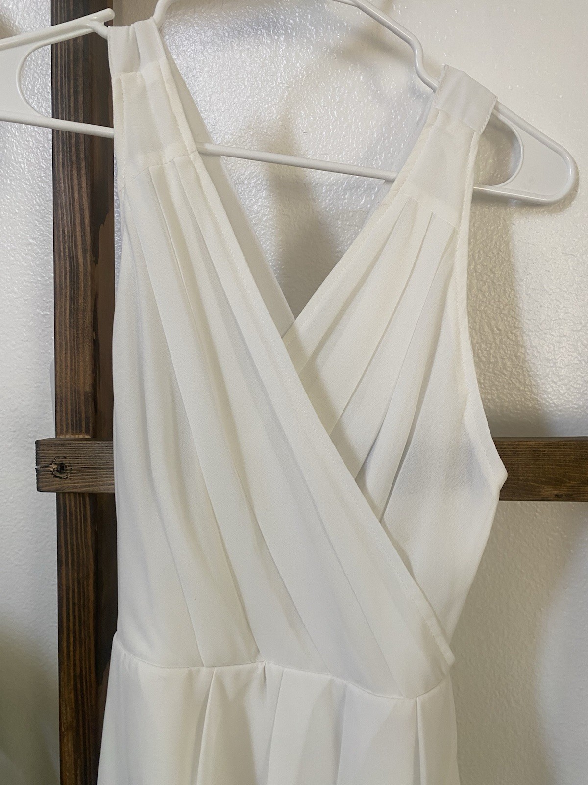 Tobi White Solid Chiffon V-Neck Strappy Layered Mini Dress XS