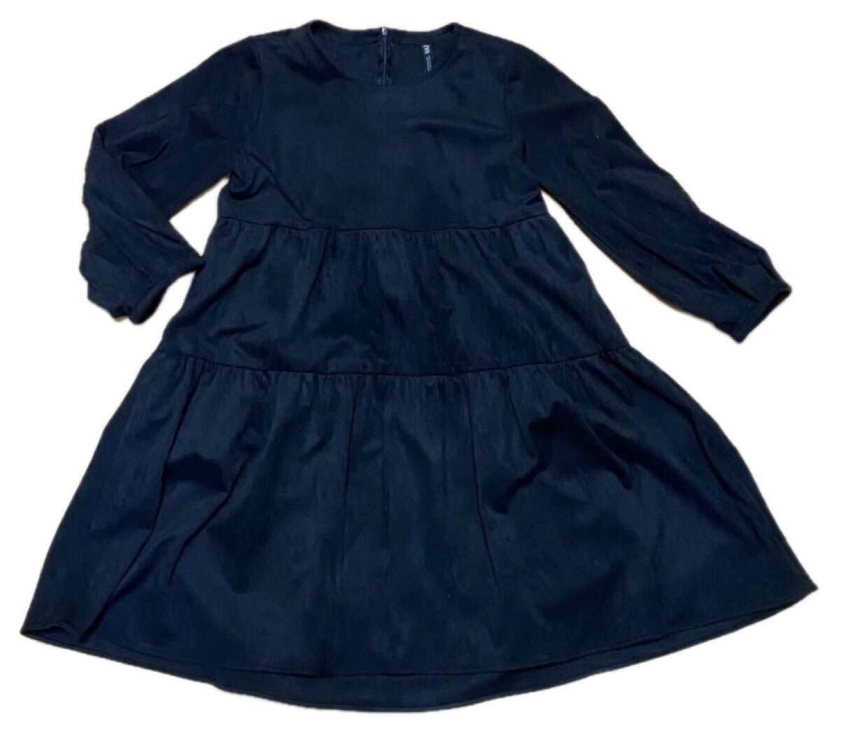 ZARA A Line Tiered Dress for Mourning Wear M Long Sleeve Only Tried on Indoors