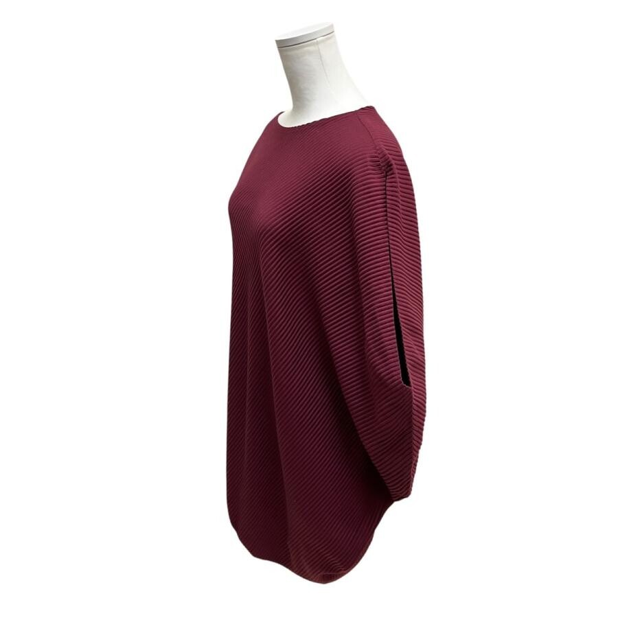 ISSEY MIYAKE Twisted Pleats Dress Maroon Size 3 Authenticated Authentic