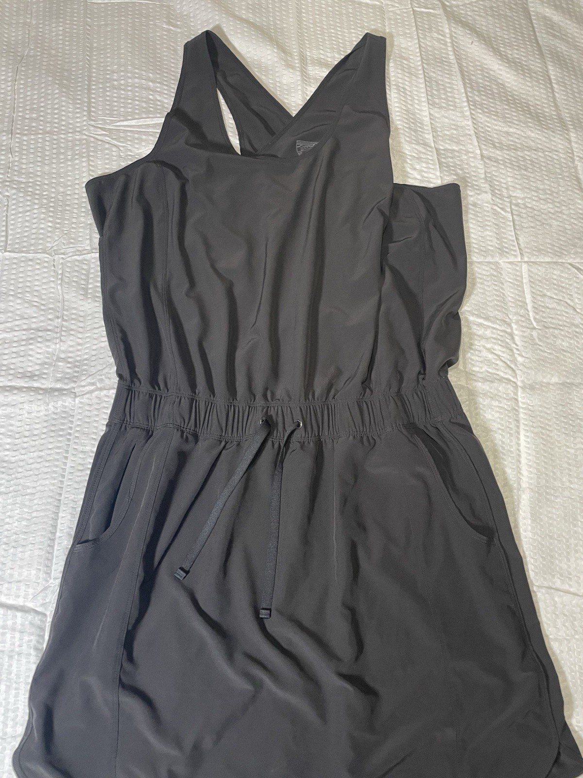 Patagonia Women’s Terra Black Tribal Print Dress Size XL Cross Back And Pockets