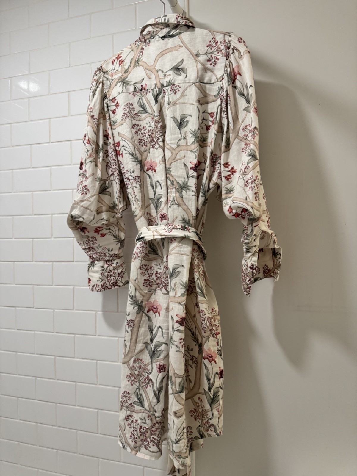 Johanna Ortiz x H&M Oversized Linen Shirt Dress in Natural White Orchid M