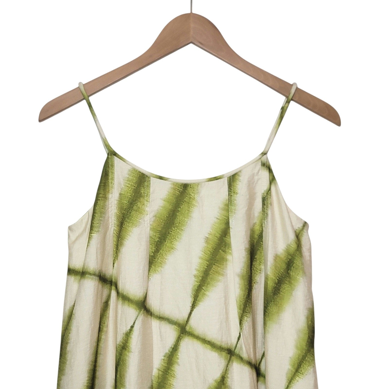 Urban Revivo Linen Blend Leaf Print Maxi Dress Sleeveless Slip Green NWT XS
