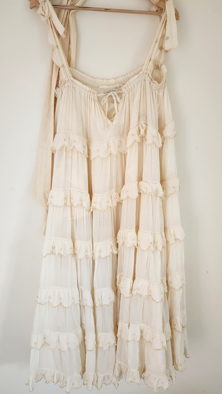 Innika Choo ~ Iva Biigdres Scallop Maxi Gown Dress Butter Creme 3 ~ 14 16 18 20