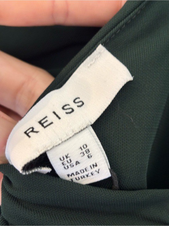 Reiss Delphine Off The Shoulder Cut Out Maxi Dress in Green Size 6