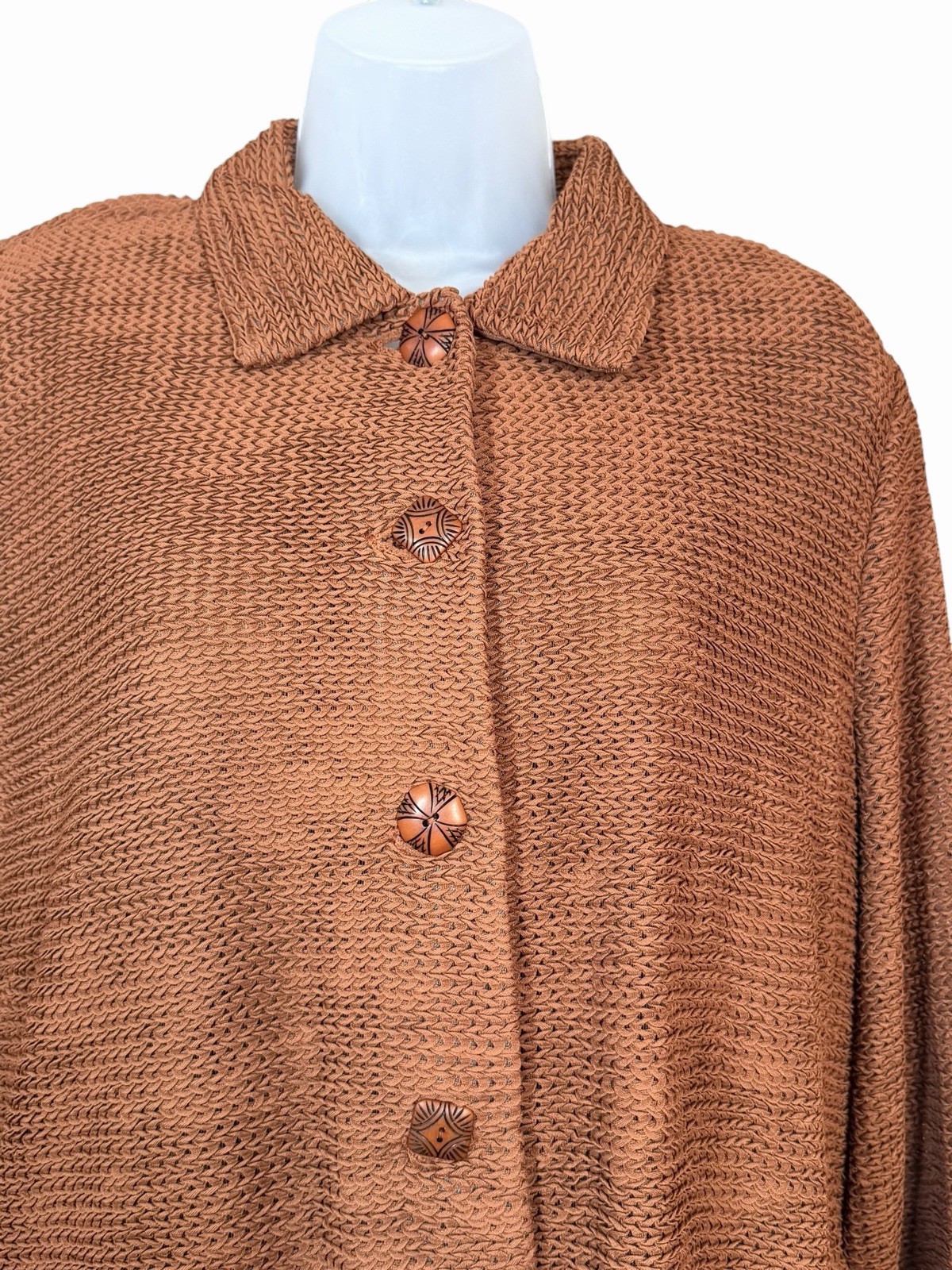 Vintage Jessica Howard Earthy Brown 2 Pc Dress Set Knit Jacket Boho Cottagecore