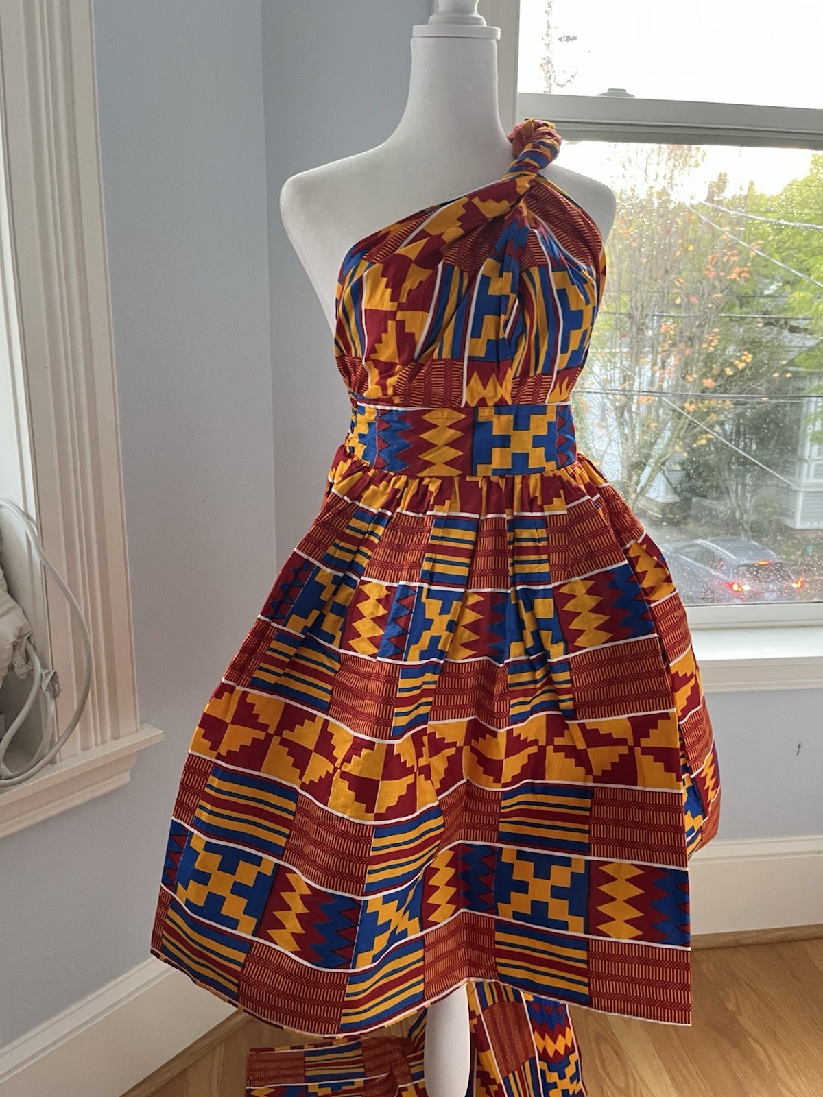 African infinity dress S M L Convertible Big Bow Babydoll Ankara Kente Cotton