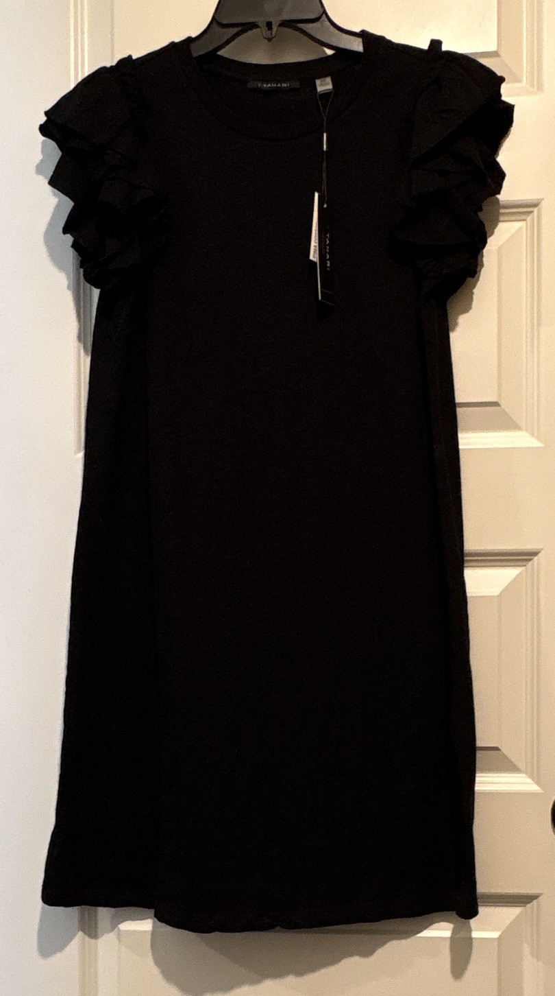 TAHARI Black Pima Cotton Dress Pima Cotton, Size M
