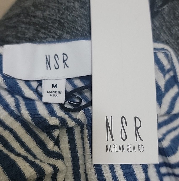 NSR NWT Striped Beach/ summer / comfy Dress for Women Sleeveless Slit Casual MED