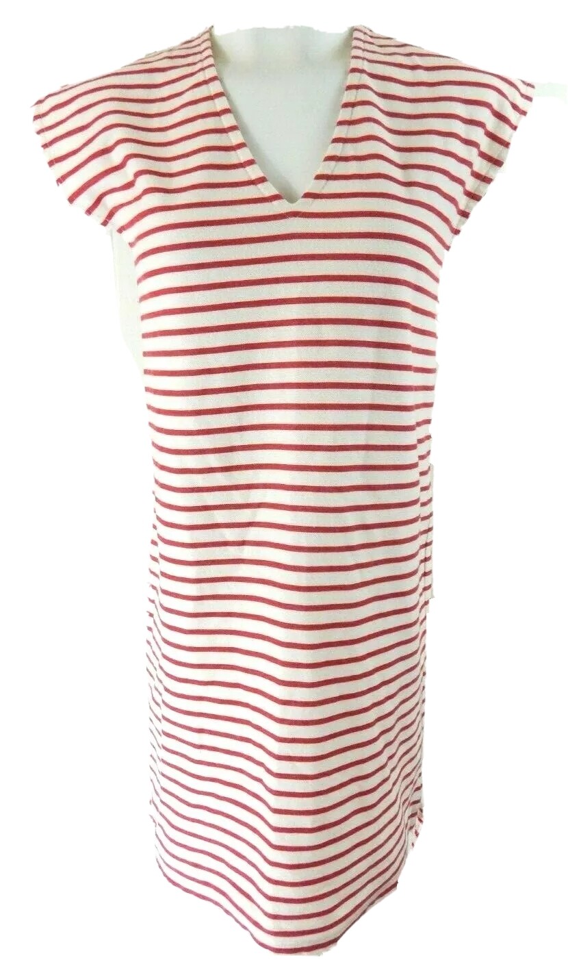 Madewell Women’s XXS Dress Vacances Red Striped Knit Mini Cap Sleeve EUC
