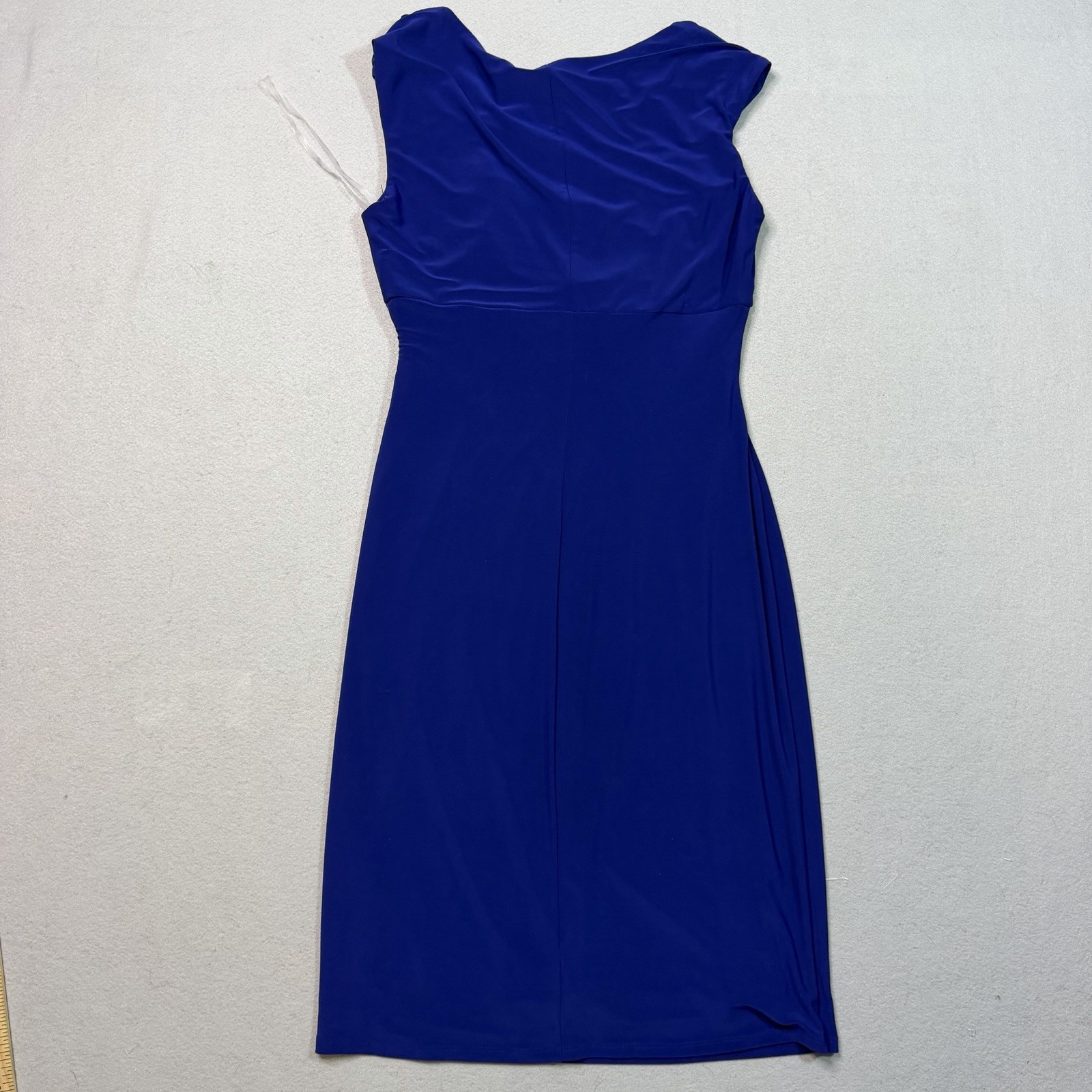 Ralph Lauren Dress Womens 6 Blue Ruched Sheath Pullover Stretch Lined Ladies