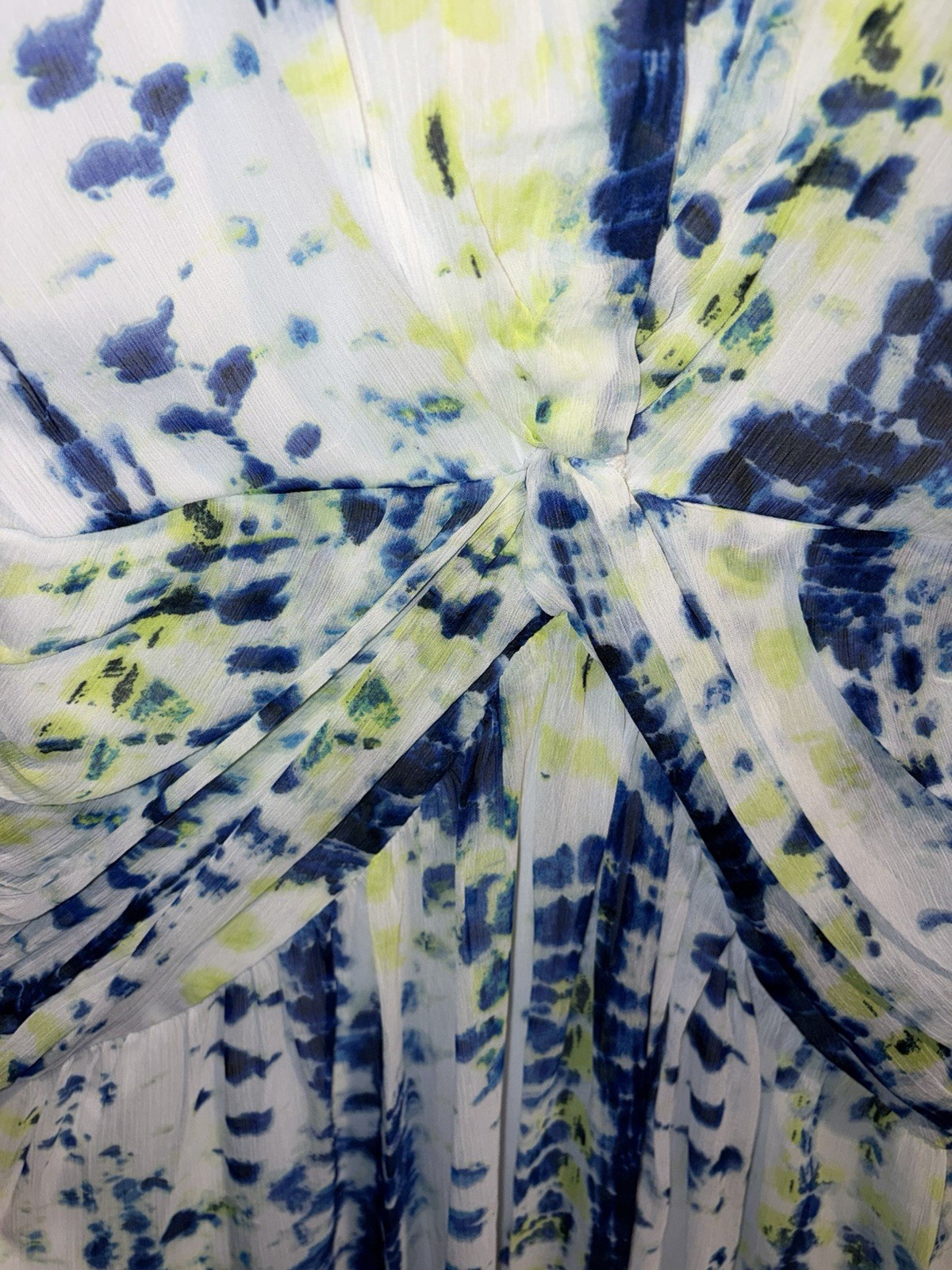DKNY Midi Dress Size 0 Tie Dye Multicolor Twist Front Waist New W/ Tags $139