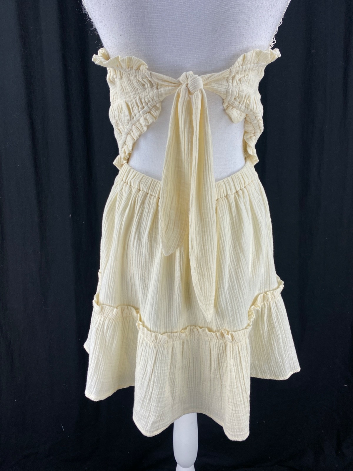Sea New York Sophie Solid Strapless Smocked Cover Up Bodice Dress Womens M Cream