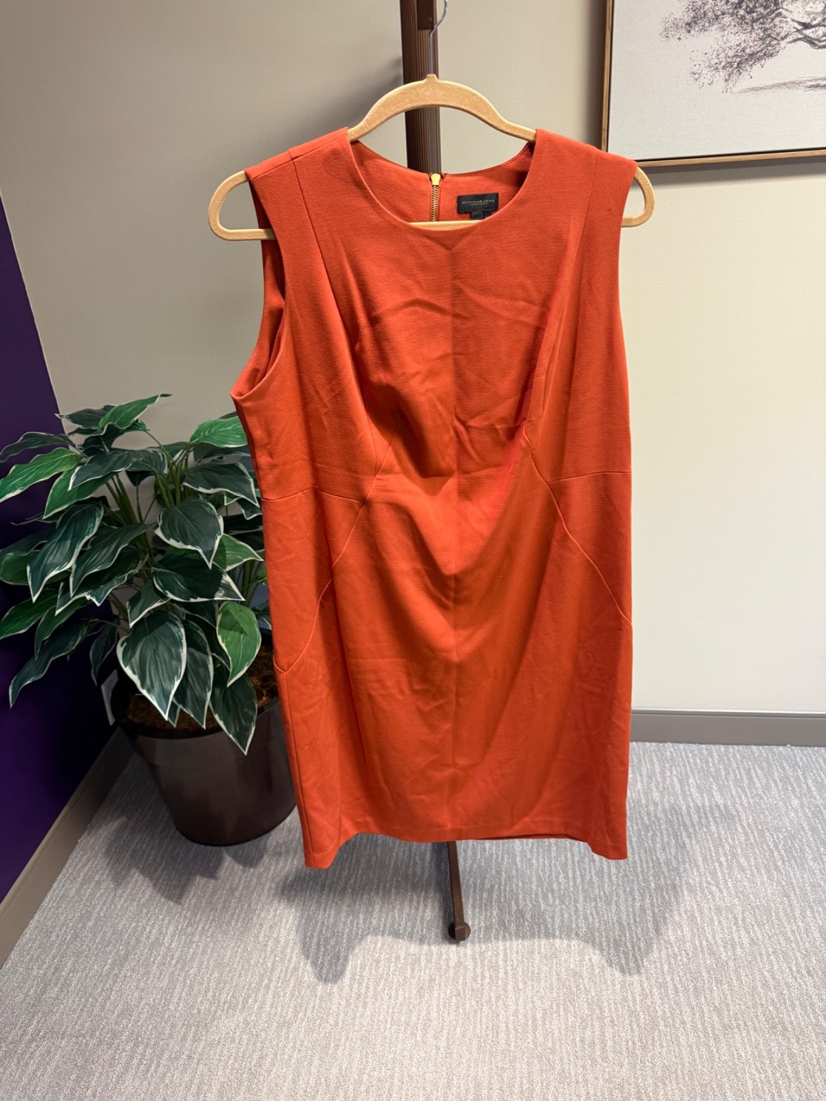 Donna Karan sleeveless dress size 18w rust color