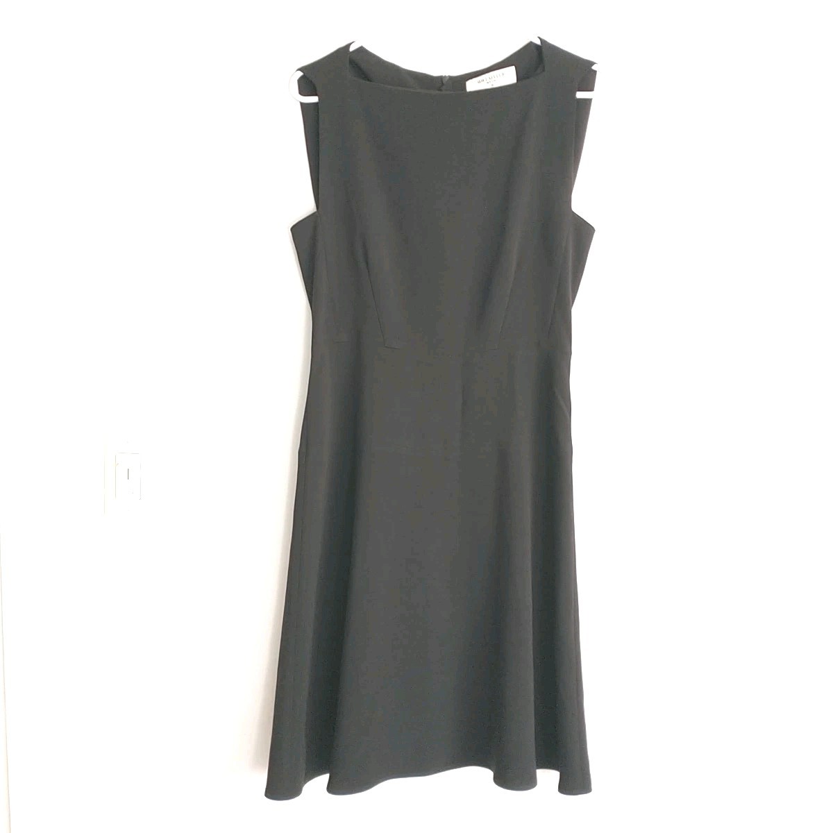 MM LaFleur The Cindy Square Boat Neck Tailored Dress 12 Black Classic Office
