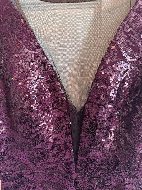 Purple Sequin Party Dress ✨ BCBGMaxAzria | Night Out Glam w/ Peek-A-Boo Plunge