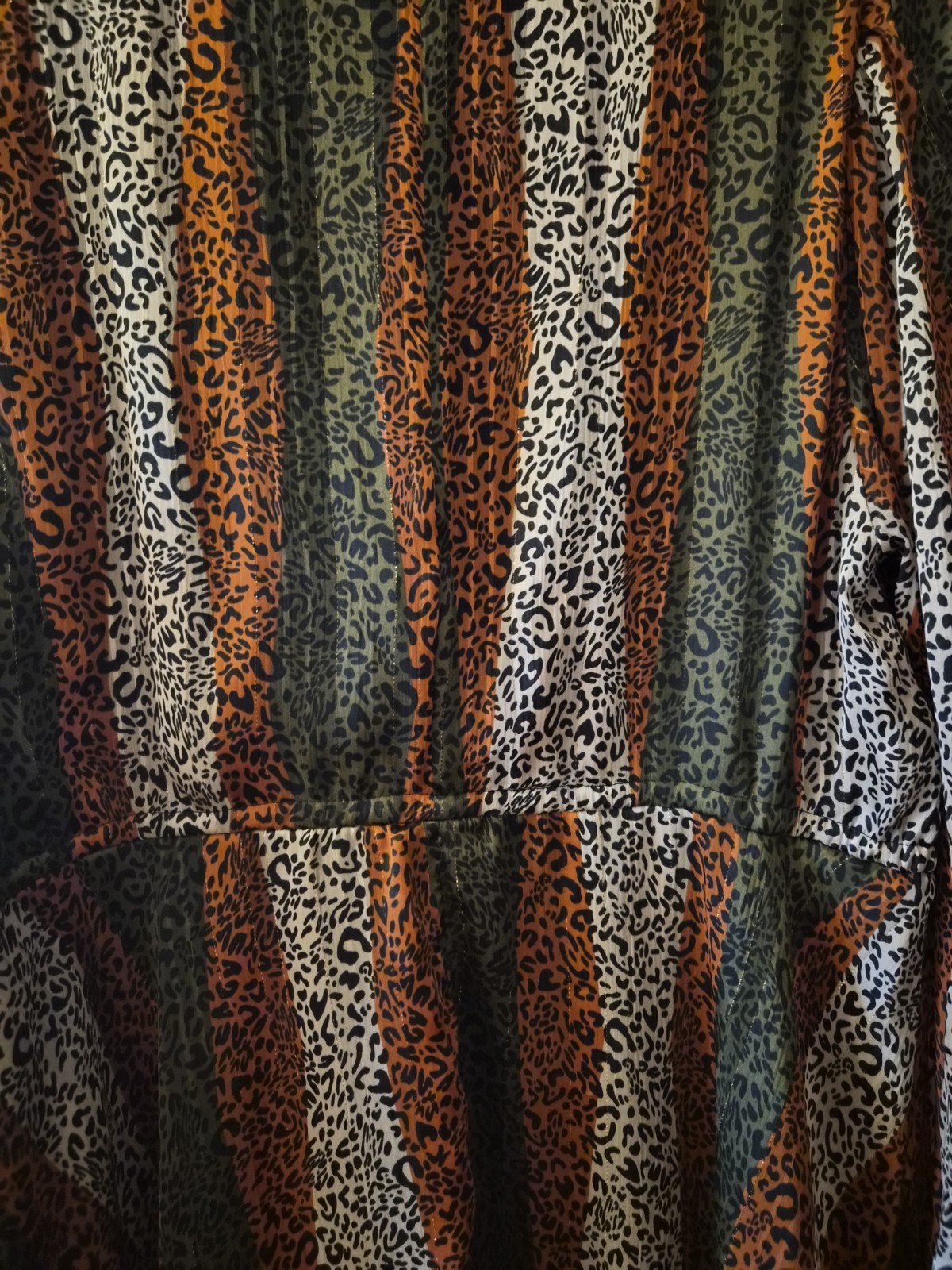 Size Small GFlock Collection Leopard Print Long Sleeve Babydoll Party Dress NWT
