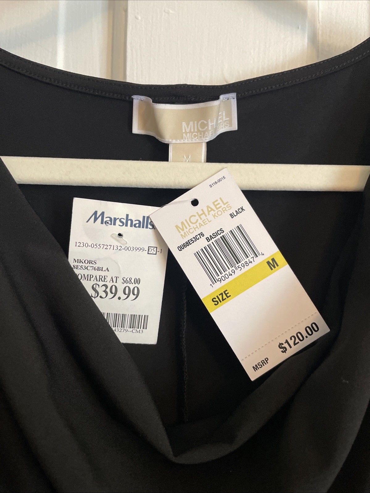 Michael Kors Women’s Black Dress Size Med Cap Sleeves Knee Length Stretch NWT
