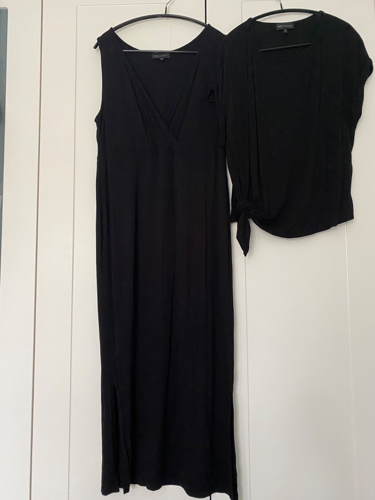 Black Maternity Long Dress and Top Set by Next UK14 Comfortable, Stylish, Stretc